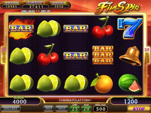 Fire Spin game screen
